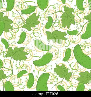 Modèle sans couture, concombres Illustration de Vecteur