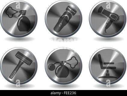 Barbershop icons set Illustration de Vecteur
