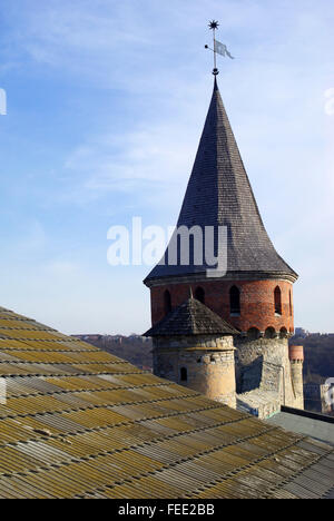 La forteresse médiévale de Kamyanets-Podilsky, Ukraine Banque D'Images