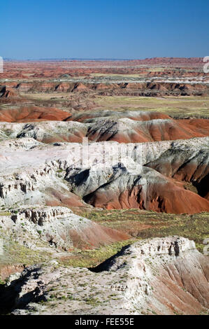 Painted Desert, une partie de la Forêt Pétrifiée, Parc National de 50 000 hectares de mesas colorés, buttes et badlands, Arizona, USA Banque D'Images