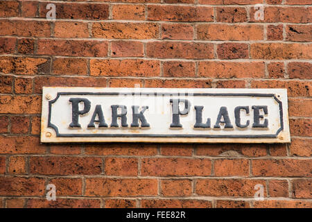 Park Place, plaque de rue, Leeds, West Yorkshire Banque D'Images
