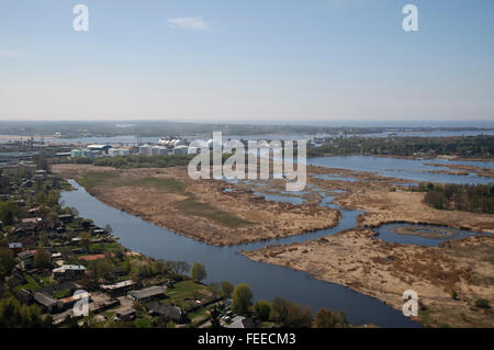 Vecdaugava de bras de rivière Daugava à Riga, Lettonie Banque D'Images