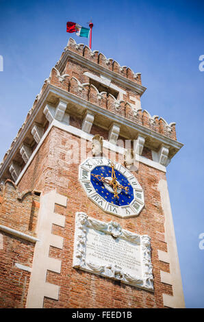 L'horloge à l'Arsenal, Venise, Vénétie, Italie Banque D'Images