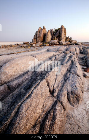 Formation rocheuse de granit sur Kubu Island Banque D'Images