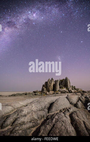 Formation rocheuse de granit sur Kubu Island Banque D'Images