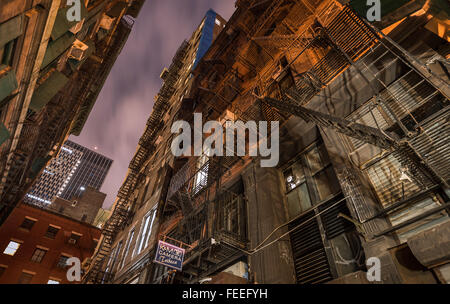 La couleur des prises de nuit de Tribeca New York City Banque D'Images