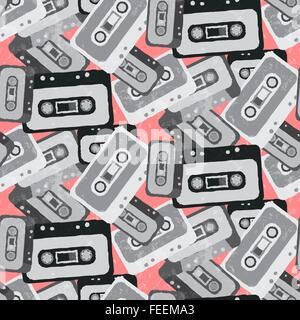 Seamless pattern mix tape 80s style Illustration de Vecteur