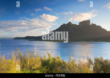 Vue sur le Mont Otemanu, Bora Bora, îles de la société, Polynésie Française Banque D'Images