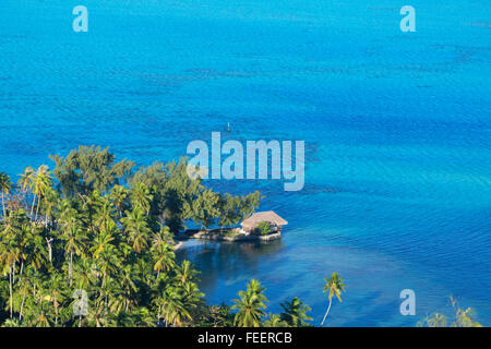 Vue sur la lagune, Bora Bora, îles de la société, Polynésie Française Banque D'Images