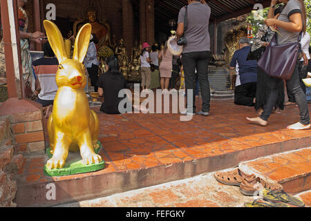 Sanctuaire de Wat Yai Chai Mongkol, Ayutthaya, Thaïlande, Asie. Banque D'Images