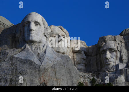 Mount Rushmore National Memorial ciel bleu clair Banque D'Images