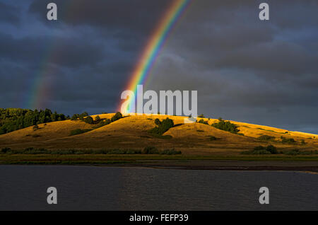 Rainbow au Baskett Slough National Wildlife Refuge, Oregon, USA, Amérique du Nord Banque D'Images