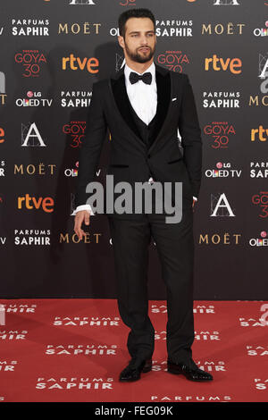 Madrid, Espagne. Feb 6, 2016. Jésus Castro assiste à Goya Cinema Awards 2016 au Centro de Congresos Príncipe Felipe, le 6 février 2016 à Madrid, Espagne. Crédit : Jack Abuin/ZUMA/Alamy Fil Live News Banque D'Images