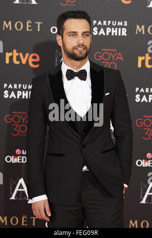 Madrid, Espagne. Feb 6, 2016. Jésus Castro assiste à Goya Cinema Awards 2016 au Centro de Congresos Príncipe Felipe, le 6 février 2016 à Madrid, Espagne. Crédit : Jack Abuin/ZUMA/Alamy Fil Live News Banque D'Images