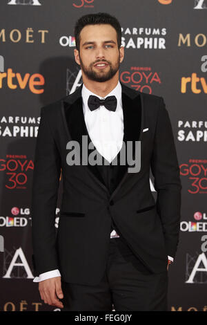 Madrid, Espagne. Feb 6, 2016. Jésus Castro assiste à Goya Cinema Awards 2016 au Centro de Congresos Príncipe Felipe, le 6 février 2016 à Madrid, Espagne. Crédit : Jack Abuin/ZUMA/Alamy Fil Live News Banque D'Images