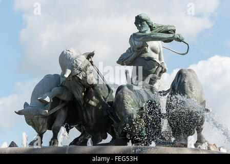 Fontaine Gefion, Churchillparken, Copenhague (Kobenhavn), Royaume du Danemark Banque D'Images