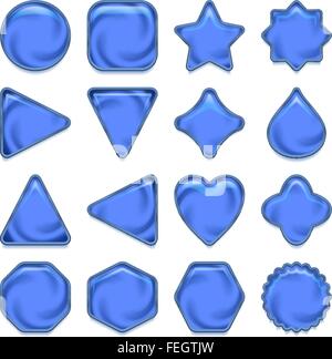Jeu de boutons en verre bleu Illustration de Vecteur