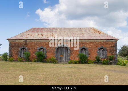 Maison de maître dans le Roussel Trianon plantation de sucre de Marie Galante près de la Guadeloupe. Il a été parmi les plus grandes usines de cannes à sucre. Banque D'Images