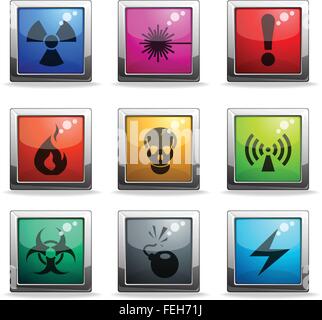 Hazard icons set Illustration de Vecteur