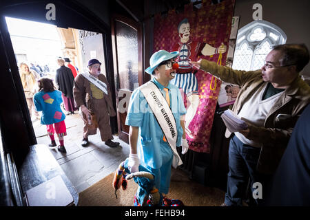 Londres, Royaume-Uni. 7 Février, 2016. 70e Congrès annuel de Joseph Grimaldi Clowns International Church Crédit : Service Guy Josse/Alamy Live News Banque D'Images