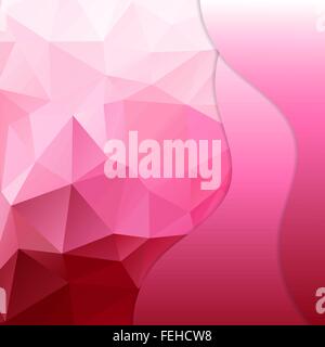 Fond rose mosaïque polygonal avec de belles vagues de matériel. Vector illustration, pour utiliser dans votre conception. Illustration de Vecteur