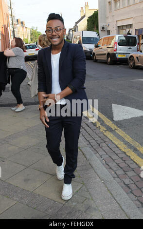 Londres, Royaume-Uni, 28 mai 2015 : Marcus Collins assiste à l ' Puttin' On The Ritz : UK Tour - media night au New Wimbledon Theatre Banque D'Images