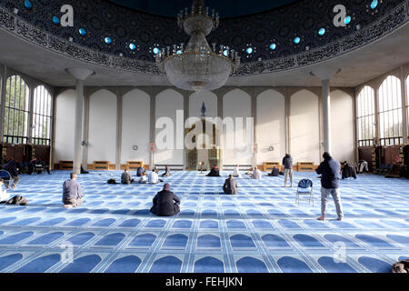 Une vue générale de la salle de prière à la mosquée centrale de Londres Banque D'Images