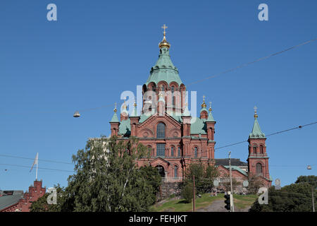 La Cathédrale Orthodoxe Uspenski à Helsinki, en Finlande. Banque D'Images