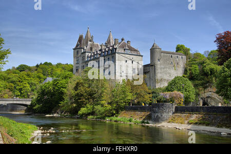 Château de Durbuy et Ourthe en région wallonne de Belgique Banque D'Images