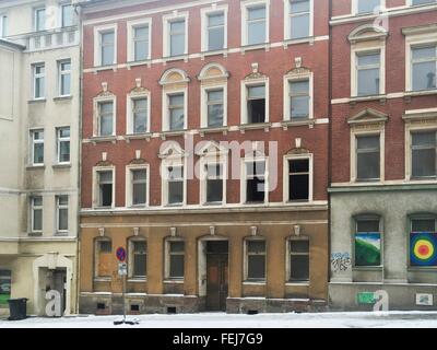 Maisons vides en zone Sonnenberg à Chemnitz, photo : le 22 janvier 2016. Banque D'Images