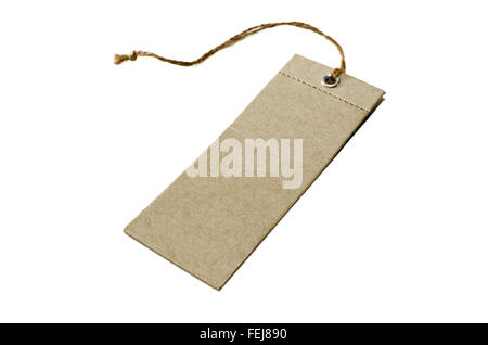 Les étiquettes papier isolé sur le blanc. Banque D'Images