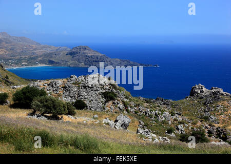 La Crète, sur la côte sud avec Sellia par la mer de Libye Banque D'Images