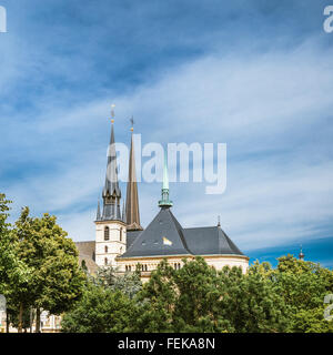 La Cathédrale Notre-Dame, Le Luxembourg est la cathédrale catholique romaine. Grand-duché de Luxembourg. Il était à l'origine une église des Jésuites, Banque D'Images