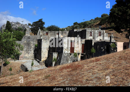 Crète, vestiges de l'ancien cloître du monastère de Preveli, ruine Moni Preveli, dans le sud de l'île Banque D'Images