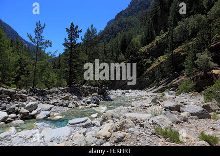 Crète, le parc national de Samaria, traveller dans la Samarie gulch Banque D'Images