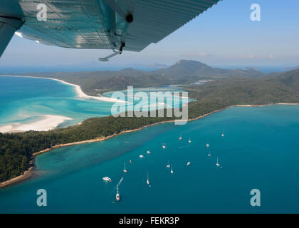 Vue aérienne de Hill Inlet, Whitsunday Islands, Queensland, Australie Banque D'Images