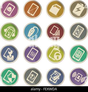 Spécifications du smartphone et mobile et des fonctions Illustration de Vecteur