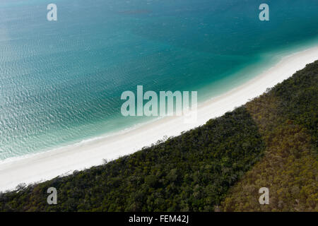Vue aérienne de Whitehaven Beach, Whitsunday Islands, Queensland, Australie Banque D'Images