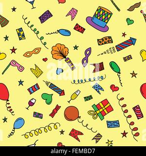 Carnival hand drawn seamless pattern Illustration de Vecteur