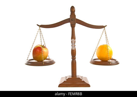 Comparer des pommes et des oranges Banque D'Images