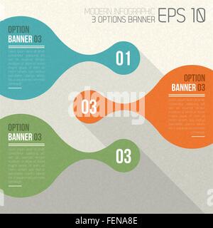 Trois Bannières Option infographie rétro fond mate Illustration de Vecteur