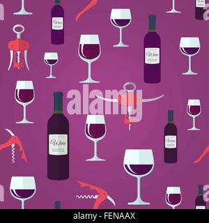 Vin rouge motif transparente design plat Illustration de Vecteur