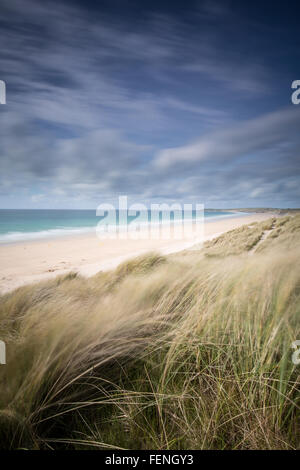 Images de paysage atmosphérique de Gwithian beach à Cornwall. Banque D'Images