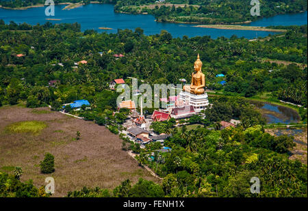 Temple du Bouddha assis de Thaïlande à partir de l'air Banque D'Images