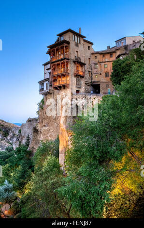 Maisons suspendues Casa Colgadas, Castilla-La Mancha, Cuenca, Espagne, Banque D'Images