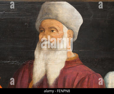 Portrait du peintre italien Paolo Ucello. Cinq hommes célèbres, 1450, par Paolo Ucello (1397-1475). Musée du Louvre. Paris. La France. Banque D'Images