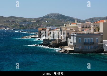 Portrait de mer et, Ermoupoli Syros, Cyclades, Mer Égée, Grèce Banque D'Images