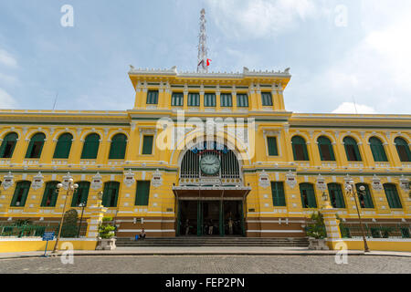 Bureau de poste central de Saigon à Ho Chi Minh Ville, Vietnam Banque D'Images