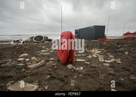 Aberystwyth, Pays de Galles, Royaume-Uni. Le 08 février, 2016. Storm Imogen batters Aberystwyth, Pays de Galles. Crédit : Paul Williams/Alamy Live News Banque D'Images