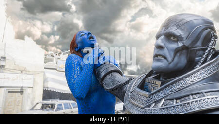 X-Men : Apocalypse 2016 Twentieth Century Fox/Marvel Films Production avec Jennifer Lawrence et Oscar Isaac Banque D'Images